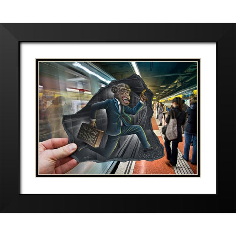 Pencil Vs Camera 64 - No More Routine Black Modern Wood Framed Art Print with Double Matting by Heine, Ben
