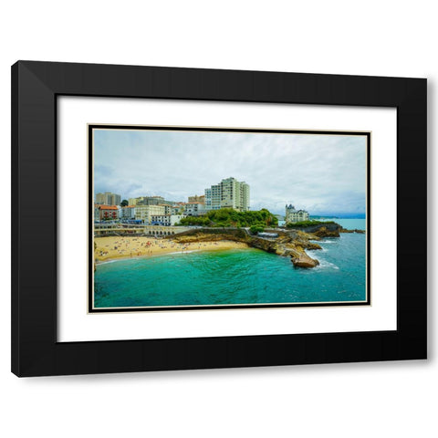 Biarritz Black Modern Wood Framed Art Print with Double Matting by Heine, Ben