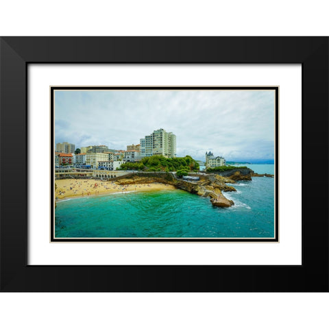Biarritz Black Modern Wood Framed Art Print with Double Matting by Heine, Ben