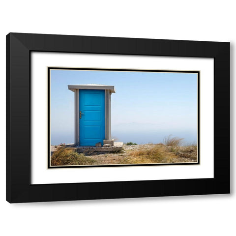 Blue Dimension Black Modern Wood Framed Art Print with Double Matting by Heine, Ben