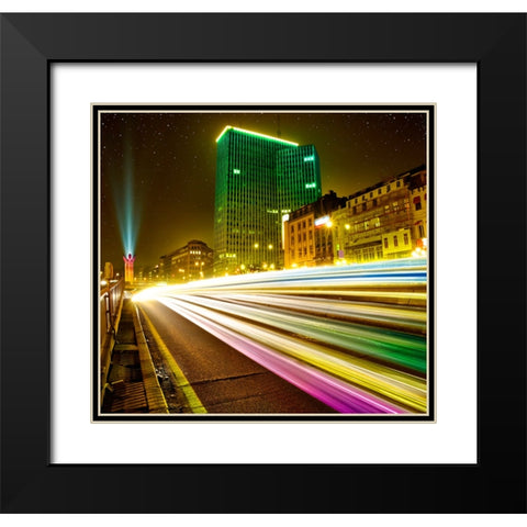 Brussels By Night - NO logo Black Modern Wood Framed Art Print with Double Matting by Heine, Ben