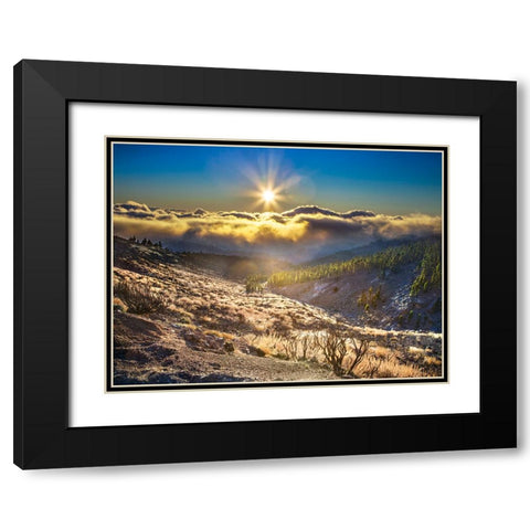 Cloudy Mountain Black Modern Wood Framed Art Print with Double Matting by Heine, Ben