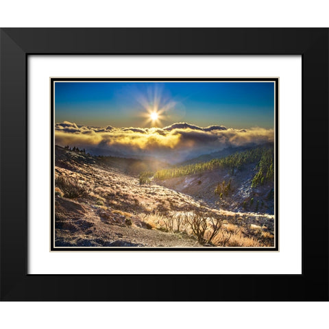 Cloudy Mountain Black Modern Wood Framed Art Print with Double Matting by Heine, Ben