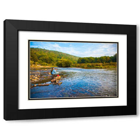 Dinant 3 Black Modern Wood Framed Art Print with Double Matting by Heine, Ben