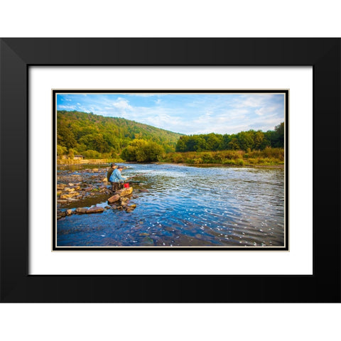 Dinant 3 Black Modern Wood Framed Art Print with Double Matting by Heine, Ben