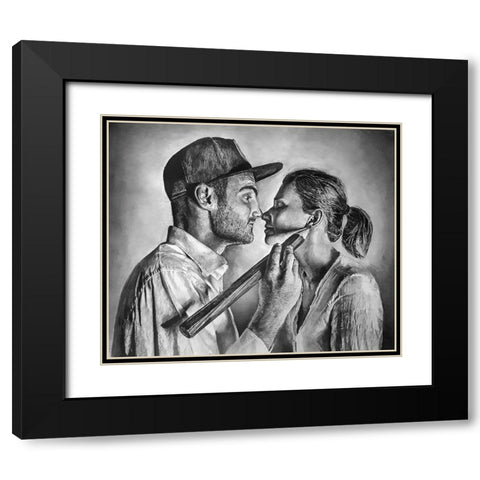 Drawing - Muse Black Modern Wood Framed Art Print with Double Matting by Heine, Ben