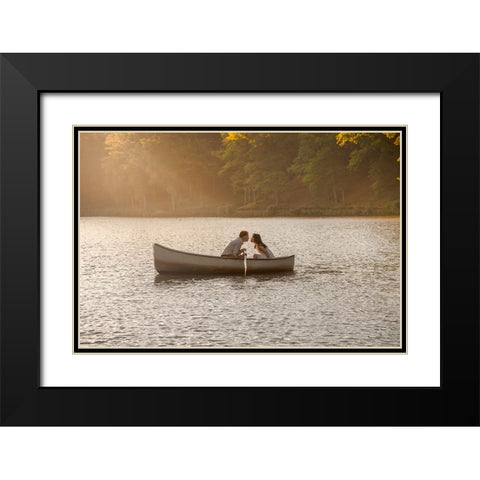 Golden kiss Black Modern Wood Framed Art Print with Double Matting by Heine, Ben