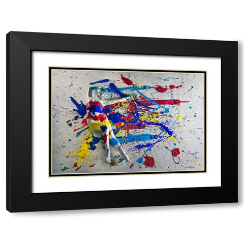 Flesh and Acrylic - Caroline Madison 3 Black Modern Wood Framed Art Print with Double Matting by Heine, Ben
