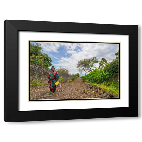 Goma 2 Black Modern Wood Framed Art Print with Double Matting by Heine, Ben