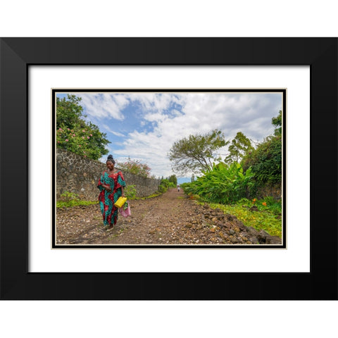 Goma 2 Black Modern Wood Framed Art Print with Double Matting by Heine, Ben