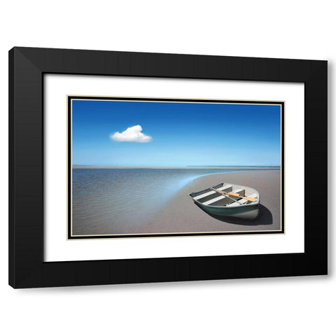 Shore Black Modern Wood Framed Art Print with Double Matting by Heine, Ben