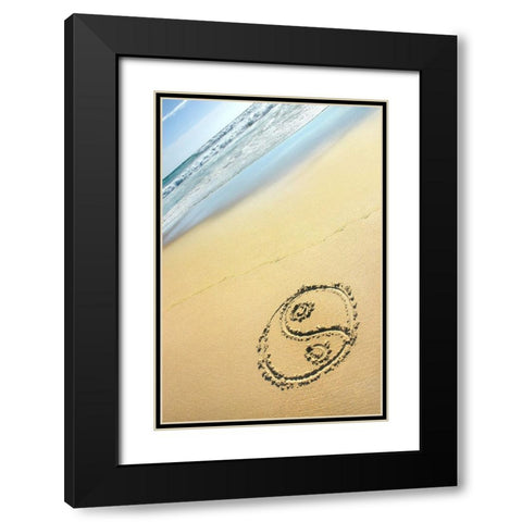 Yin and Yan Black Modern Wood Framed Art Print with Double Matting by Heine, Ben