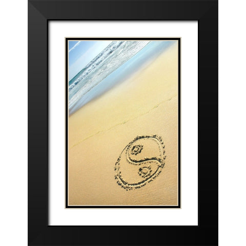 Yin and Yan Black Modern Wood Framed Art Print with Double Matting by Heine, Ben