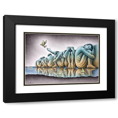 Los Gigantes Black Modern Wood Framed Art Print with Double Matting by Heine, Ben