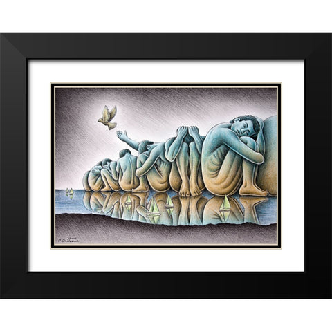 Los Gigantes Black Modern Wood Framed Art Print with Double Matting by Heine, Ben