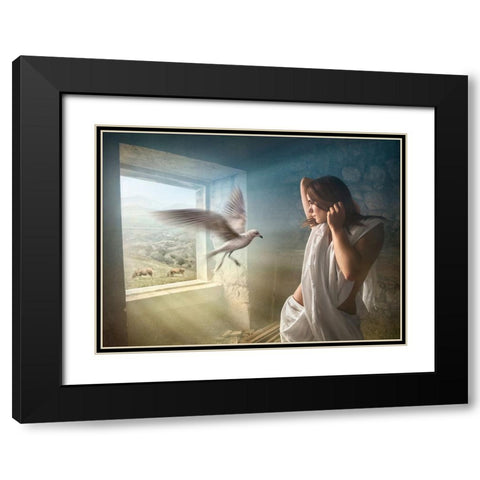 Old Times Black Modern Wood Framed Art Print with Double Matting by Heine, Ben