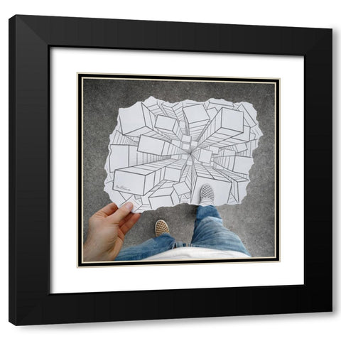 Pencil Vs Camera 32 Black Modern Wood Framed Art Print with Double Matting by Heine, Ben