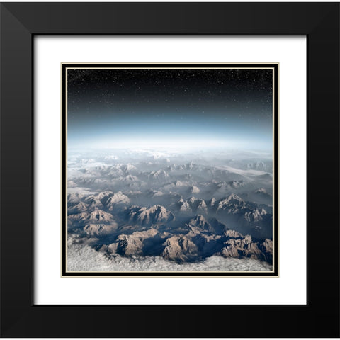 Planet Earth Black Modern Wood Framed Art Print with Double Matting by Heine, Ben