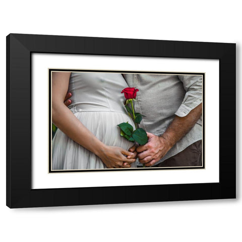 Red Love Black Modern Wood Framed Art Print with Double Matting by Heine, Ben