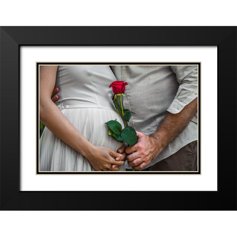 Red Love Black Modern Wood Framed Art Print with Double Matting by Heine, Ben