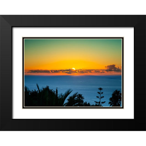 Sunset Tenerife Black Modern Wood Framed Art Print with Double Matting by Heine, Ben