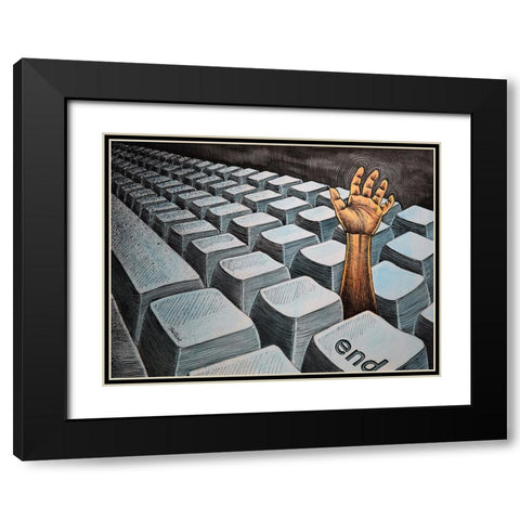The End Black Modern Wood Framed Art Print with Double Matting by Heine, Ben