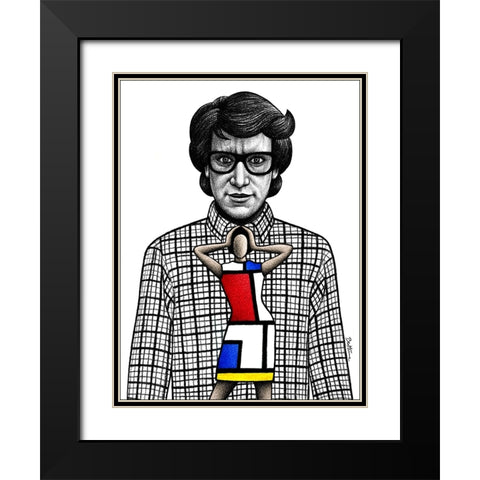 Yves Saint Laurent Black Modern Wood Framed Art Print with Double Matting by Heine, Ben