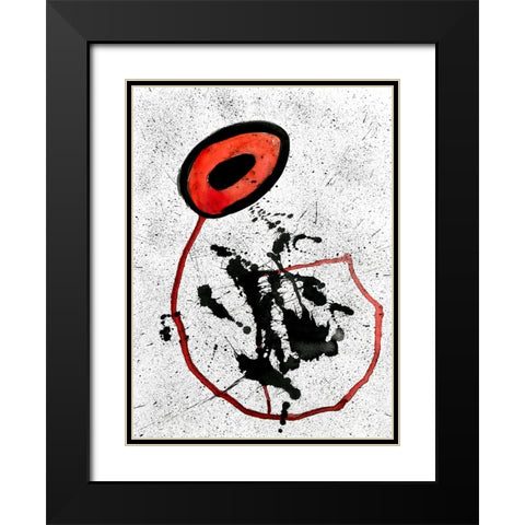 Abstract A Flower for You Black Modern Wood Framed Art Print with Double Matting by Heine, Ben