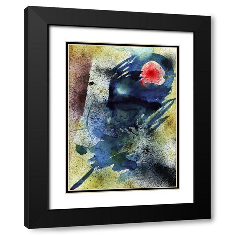 Abstract Big Bang Black Modern Wood Framed Art Print with Double Matting by Heine, Ben