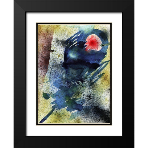 Abstract Big Bang Black Modern Wood Framed Art Print with Double Matting by Heine, Ben