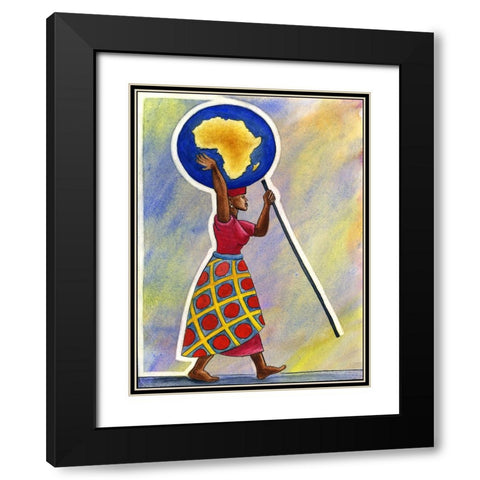 Africa Africa Black Modern Wood Framed Art Print with Double Matting by Heine, Ben