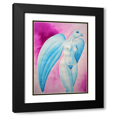 bird Watercolor Black Modern Wood Framed Art Print with Double Matting by Heine, Ben