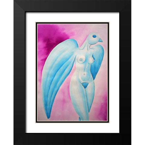 bird Watercolor Black Modern Wood Framed Art Print with Double Matting by Heine, Ben