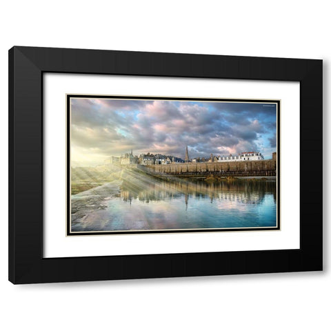 City under Sun Black Modern Wood Framed Art Print with Double Matting by Heine, Ben