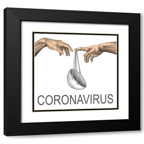 Coronavirus Black Modern Wood Framed Art Print with Double Matting by Heine, Ben