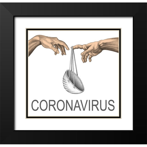 Coronavirus Black Modern Wood Framed Art Print with Double Matting by Heine, Ben