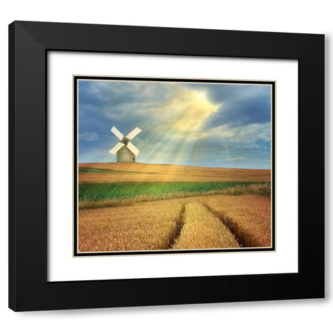 Countryside Black Modern Wood Framed Art Print with Double Matting by Heine, Ben