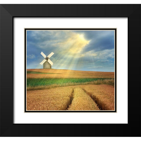 Countryside Black Modern Wood Framed Art Print with Double Matting by Heine, Ben