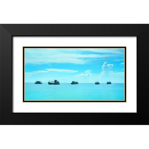 Cyan waterscape Thailand - 418 Black Modern Wood Framed Art Print with Double Matting by Heine, Ben