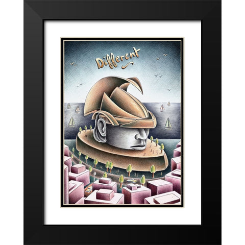 Different Black Modern Wood Framed Art Print with Double Matting by Heine, Ben