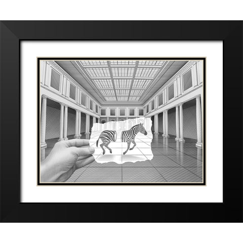 Drawing in a Drawing Black Modern Wood Framed Art Print with Double Matting by Heine, Ben