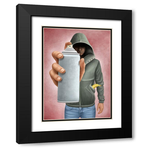 Graph Artist Black Modern Wood Framed Art Print with Double Matting by Heine, Ben