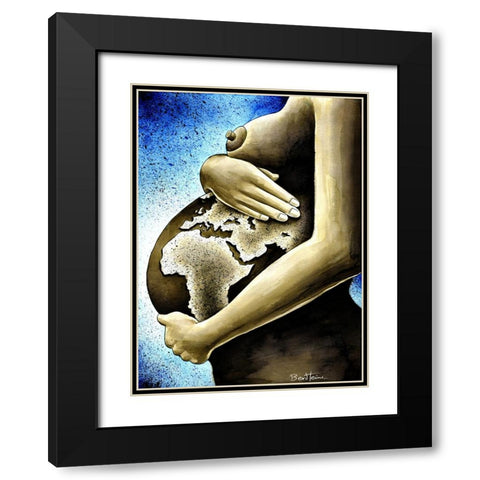 Mother Africa 1 Black Modern Wood Framed Art Print with Double Matting by Heine, Ben