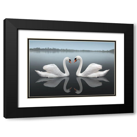Together Black Modern Wood Framed Art Print with Double Matting by Heine, Ben