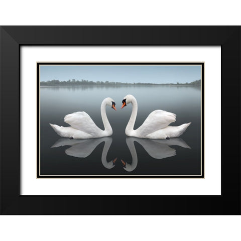 Together Black Modern Wood Framed Art Print with Double Matting by Heine, Ben