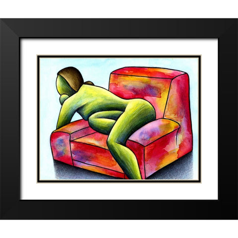 Woman Fish Black Modern Wood Framed Art Print with Double Matting by Heine, Ben