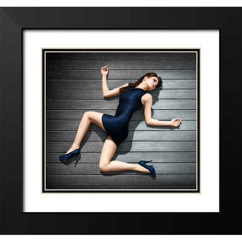 ZigZag Black Modern Wood Framed Art Print with Double Matting by Heine, Ben