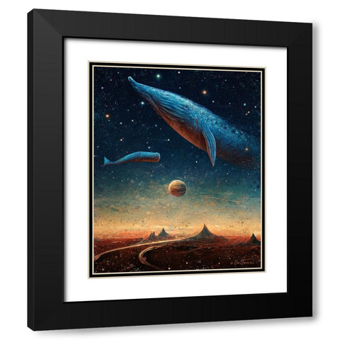Astro Cruise 9 - 2 Worlds Black Modern Wood Framed Art Print with Double Matting by Heine, Ben