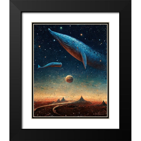 Astro Cruise 9 - 2 Worlds Black Modern Wood Framed Art Print with Double Matting by Heine, Ben