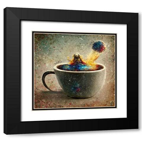 Astro Cruise 19 - A Cup of Coffee Black Modern Wood Framed Art Print with Double Matting by Heine, Ben